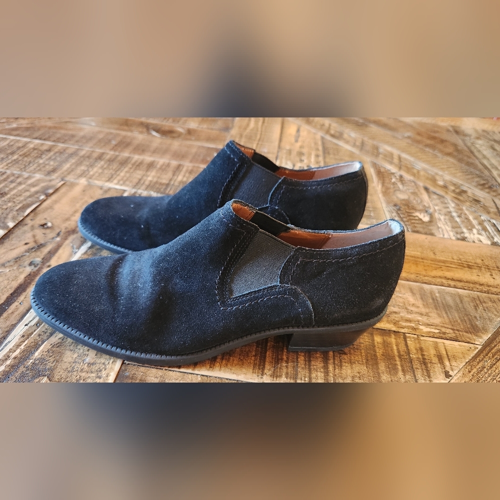 Franco Sarto Black Suede Booties Size 6.5 - Picture 6 of 11